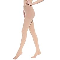 Song Qing Women Compression Pants Stockings 30-40 mmHg Socks for Pregnancy Sports Travel Varicose Veins Pantyhose (Beige,Open Toe)