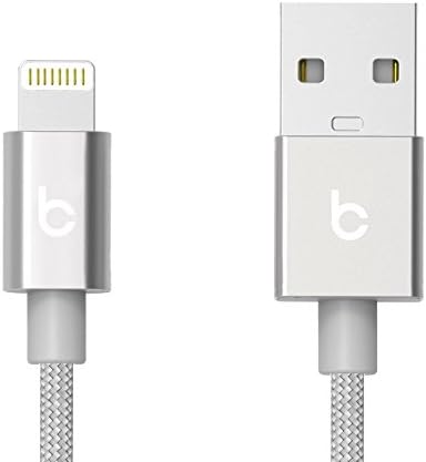 BelayCords Lightning Connector with Reversible USB  for Apple iPhone &amp; iPad, 1.2 Meters, Silver