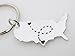 USA map keychain Long Distance Relationship keychain Choose your location States LDR Long Distance Love best friend family going away gift