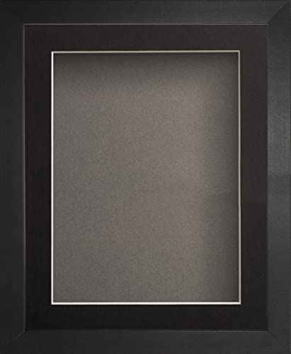 Radcliffe Black Wooden Deep Box 3D 10x8" Frame with Black Mount for Image 8x6", Grey Backing Board * Choice of Sizes* Fitted with Real Glass