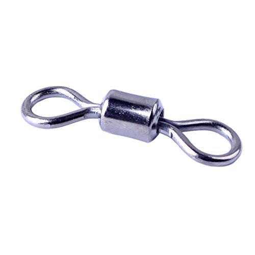 Agepoch Fishing Rolling Barrel Swivels Power Snap Set Line to Hook Smooth Connectors High-Strength Corrosion Resistant Accessories Tackle Tensile Test Strength (1#-0.75''-104LB-60pcs)