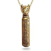 MUSEUM REPRODUCTIONS Egyptian Goddess Bastet Cat Necklace - 18" - Made in USA