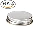 24 Silver Metal Lids for Square Spice Jars - FITS SpiceLuxe JARS ONLY