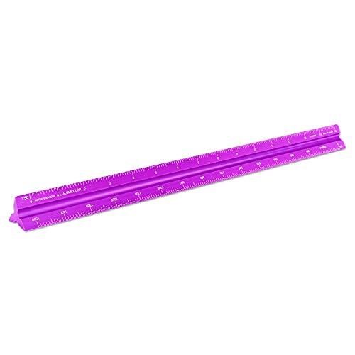 Alumicolor Aluminum Engineer Metric Solid Drafting Scale, 30 Centimeter, Purple