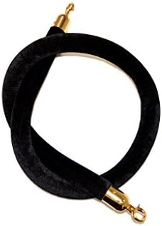 Tensator QWAYROPE-33-8-2P QwayRope, Classic Line, 8' Black Velour Rope, Polished Brass Ends