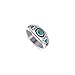 925 Sterling Silver Turquoise and Coral Gemstone Southwestern Style 9mm Band