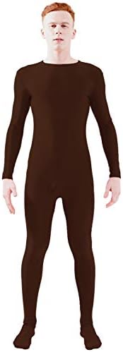 Ensnovo Adult Lycra Spandex One Piece Unitard Full Bodysuit Costume Dark Gray