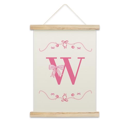 Pink Bow Initial Poster Hanger Frame