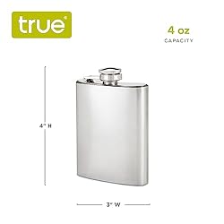 True Silver Flask Screw Top for Alcohol-Liquor Men