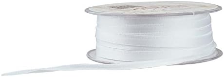 Fowod Double Faced Satin Ribbon, 27 Yard / 82 Feet, 1/4 Inch 6mm Wide, White