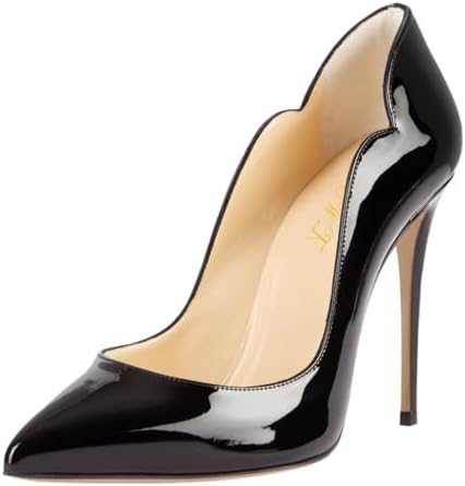 Amazon.com | FOWT Women Slip on Pointed Toe Pumps Wave Edge