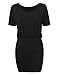 Leadingstar Women's Short Sleeve Tie Intersect V-neck A line Drape Shirt Dress