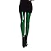 Christmas Shiny Leggings Ninth Length Metallic Skinny Pants Leather Tights