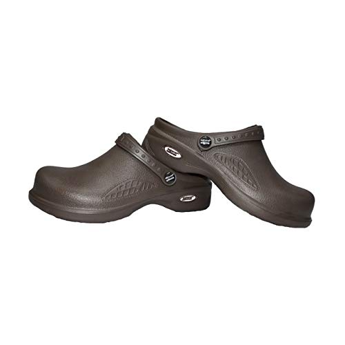 Natural Uniforms Ultralite Women's Clogs with Strap (Size 9, Chocolate)