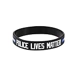 Thin Blue Line Police Officer Awareness Silicone Band 7.5