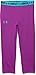 Under Armour Girls HeatGear Armour Solid Capri, Strobe /Bold Aqua, Youth Large