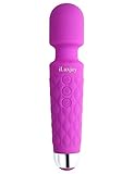 iLuxjoy FDA Approved Handheld Waterproof Rechargeable Wand Massager Deep Tissue Massager Relieves Muscle Tension Body Aches Pains Sports Recovery 20-Speed Vibrations Durable Battery (Purple Color)