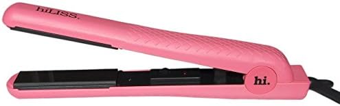 hiLISS 1 inch Ceramic Professional Flat Iron Hair Straightener Styling Iron - Worldwide Dual Voltage (Light Pink)