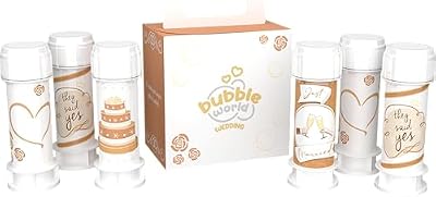- Wedding Terra - Pompas de Jabón Boda 6 x 60 ml - Tubos Blancos con Soplador Integrado - Detalle Boda Regalo Invitados - Made in Italy