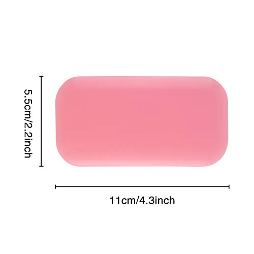 DaveandAthena 4 Pieces Silicone Eye Lashes Pads Pallet Eyelash Extension False Eyelash Holder, Transparent and Pink