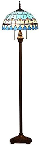 Tiffany Style Floor Lamp, European Blue Mediterranean Glass Floor Lamp, Modern Minimalist Bedroom Living Room Coffee Shop Eye Protection Floor Light
