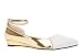 Andres Machado.AM5095.Gold faux Leather & Off-White Suede Ankle Ballet Flats.Big sizes from US 11.5 to 13