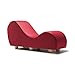 Liberator Chaise Lounge Yoga Chair - Premium Faux Leather w/Maple Wood Feet, Claret