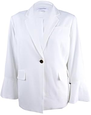 Womens Plus Bell-Sleeves Star Collar One-Button Blazer