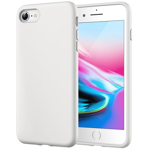 JETech Silicone Case for iPhone SE 3/2 (2022/2020 Edition), iPhone 8 and iPhone 7, 4.7-Inch, Silky-Soft Touch Full-Body Protective Case, Shockproof Cover with Microfiber Lining (Starlight)