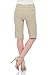 Rekucci Women's Ease Into Comfort Modern Pull-On Bermuda Short with Pockets (8, Stone)
