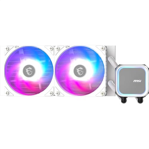MSI MAG CORELIQUID A13 240 – Dissipatore a liquido AIO per CPU, copertura completa, design migliorato dei canali d’acqua, radiatore a flusso separato, ventole CycloBlade 7 con cuscinetti RIFLE