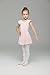 AUKARENY Dance Leotard for Girls, Skirted Short Sleeve, Dance Dress Ballet (Small (4-6), Ballet Pink)