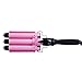 3 Barrel Curling Iron 1 Inch Waver Iron Wand Fast Heating with LCD Temperature Display 176°F to 410°F - for All Types of Hair Pink (Pink 1)