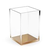 Acrylic Gold Pen Pencil Holder, Desktop Stationery Organizer,Office Desk Accessory (gold)