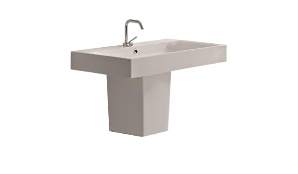 Cento Ceramic Bathroom Sink With Semi Pedestal Amazon Com