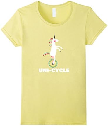 Women's Unicorn on Unicycle T-Shirt Medium Lemon