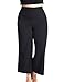 Chicwe Women's Plus Size Cropped Curvy Fit Wide Leg Pants with Wide Waistband - Casual and Work Pants Trousers