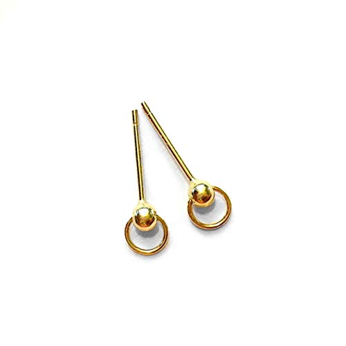 Gold Vermeil Door Knocker Stud Earrings