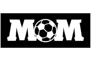 Soccer Mom Vinyl Decal | White | Made in USA by Foxtail Decals | for Car Windows, Tablets, Laptops, Water Bottles, etc. | 4.75 x 1.5 inch