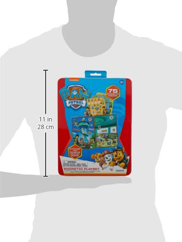 Paw Patrol Magnetic Playset, 75 Mix & Match Dress Up Magnets, 2-in-1 Storage Tin & Play Space, Fun Paw Patrol Toy for Kids 3 & Up, Great Travel Activity for Kids and Toddlers, Paw Patrol Activities