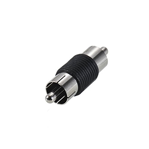 Warmstor 10 Pack Nickel Plated Audio Video RCA Male to Male Adapter Coupler Converter