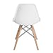 HOMY CASA Homycasa Eiffel DSW Style Mid Century Side Dining Chairs Molded Plastic Cover Natural Wood Legs(Set of 6, White)