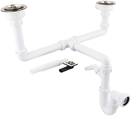 DOUBLE BELFAST SINK WASTE KIT WITH OVERFLOW - DOUBLE SINK WASTE KIT - BUTLER SINK - FARMHOUSE SINK WASTE KIT - WKIT03 - TOP QUALITY