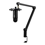 Blue Yeticaster Professional Broadcast Bundle with Yeti USB Microphone, Radius III Shockmount, and Compass Boom Arm - BLACKOUT