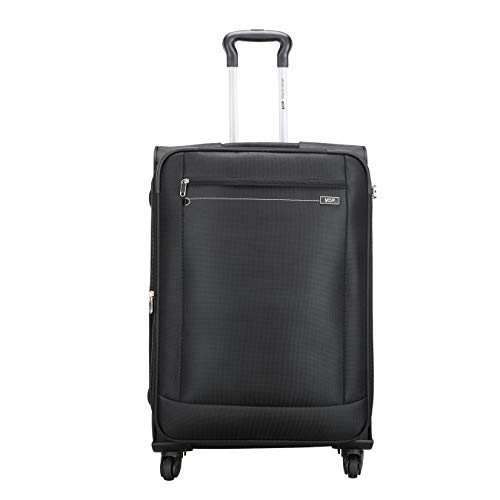 VIP Tide Polyester 70 Cms Black Softsided Check-in Luggage with Corner Guards & Expander