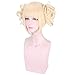 NEWNESS Cosplay Wig Short Blonde Ponytail Synthetic Anime Wig for My Hero Academia Himiko Toga