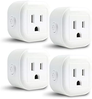 GDTech WiFi Mini Plug, Smart Home Power Control Socket, Wireless Control Your Household Appliance from Anywhere, No Hub Required, Compatible with Alexa and Google Home (4PACK) 2.4G WiFi ONLY