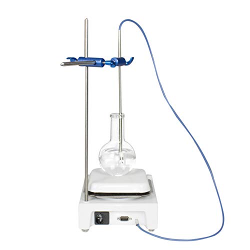 Parco Scientific P1007-HS-T Digital Hotplate Magnetic Stirrer w/Temperature Probe & Support Stand | 380°C Temperature Range, 5.5" x 5.5" Ceramic Coated Plate | LCD Display & 2 Magnetic Stir Bars
