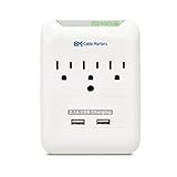 [UL Listed] Cable Matters® 3-Outlet Wall Mount Surge Protector with 2.1A Dual USB Charging