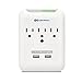Cable Matters 3-Outlet Wall Mount Surge Protector with 2.1A Dual USB Charging